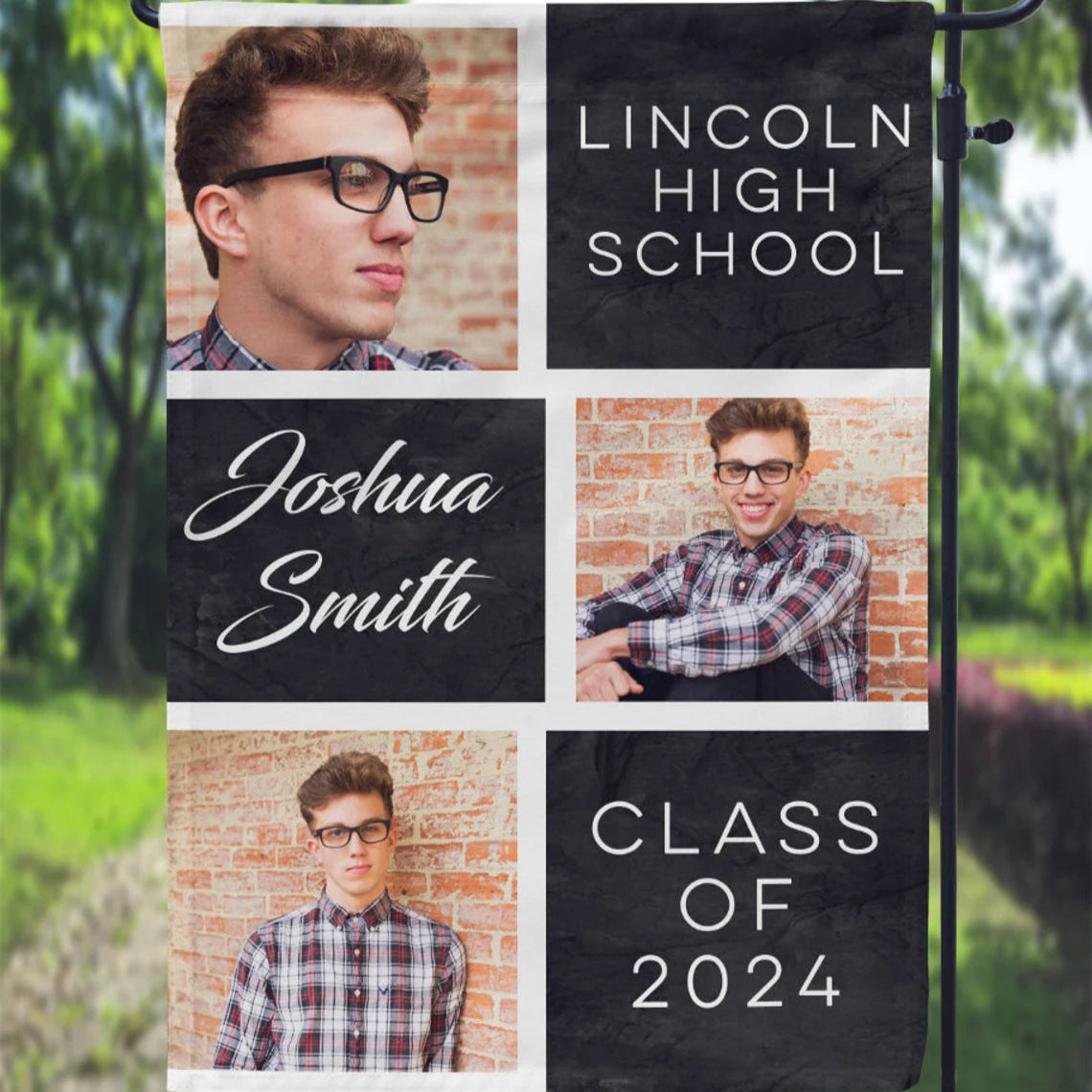 Graduation Garden Flag with Photos (2 layout options!)