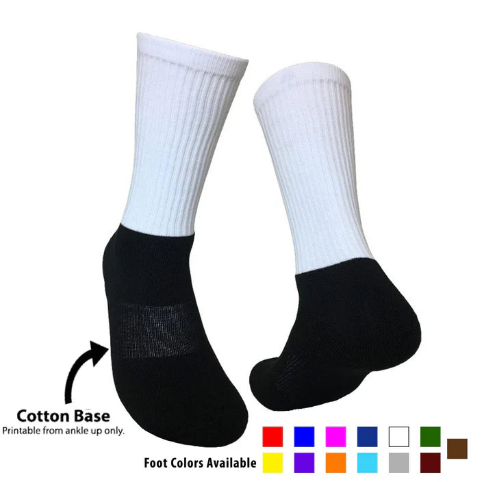 Athletic Socks with Black Bottom- Totally Custom!
