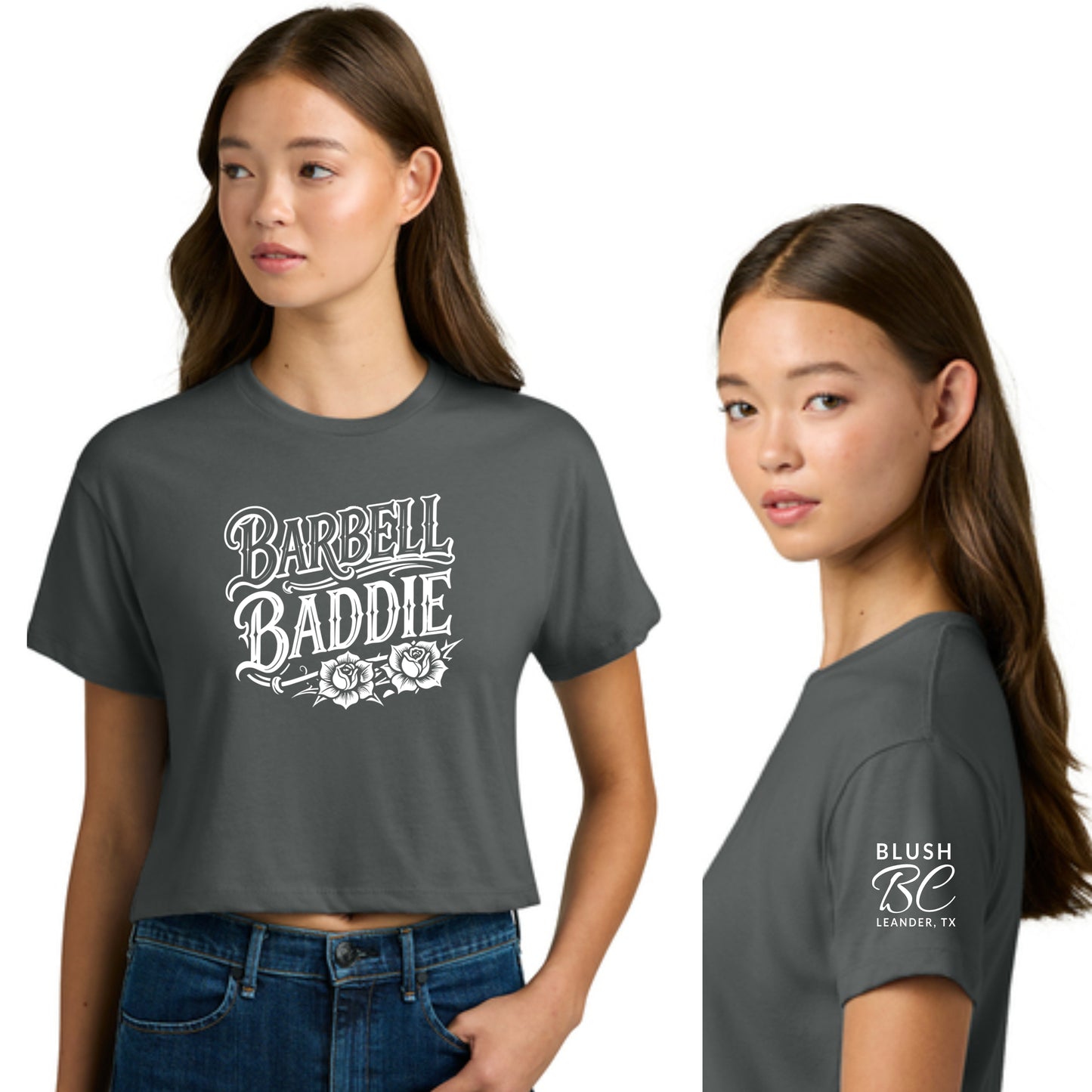 Blush Barbell Baddie- Women's Crop Top