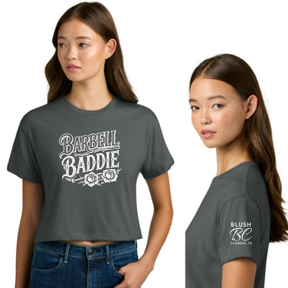 Blush Barbell Baddie- Women's Crop Top