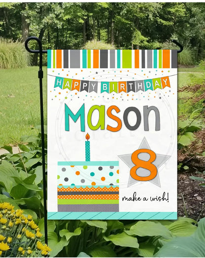 Personalized Birthday Garden Flag (2 color choices!)