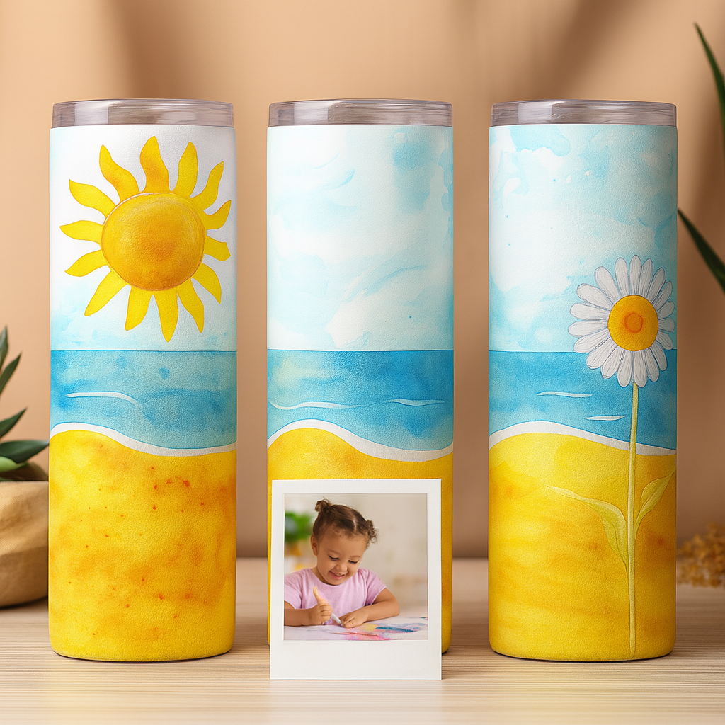 Water Bottle with Screw Top Lid Drawn2Art