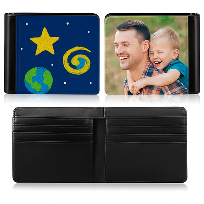 Men's Faux Leather Wallet Drawn2Art