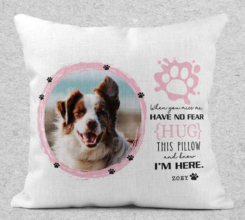 Hug Me Memorial Dog Pillow, Pink