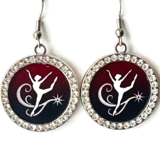 Silver Spurs Bling Earrings