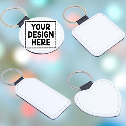 Faux Leather Keychain (4 shapes)- Totally Custom!