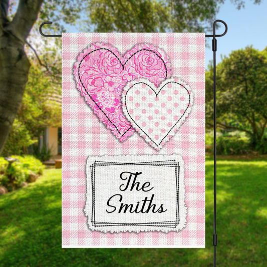 Personalized Heart Garden Flag