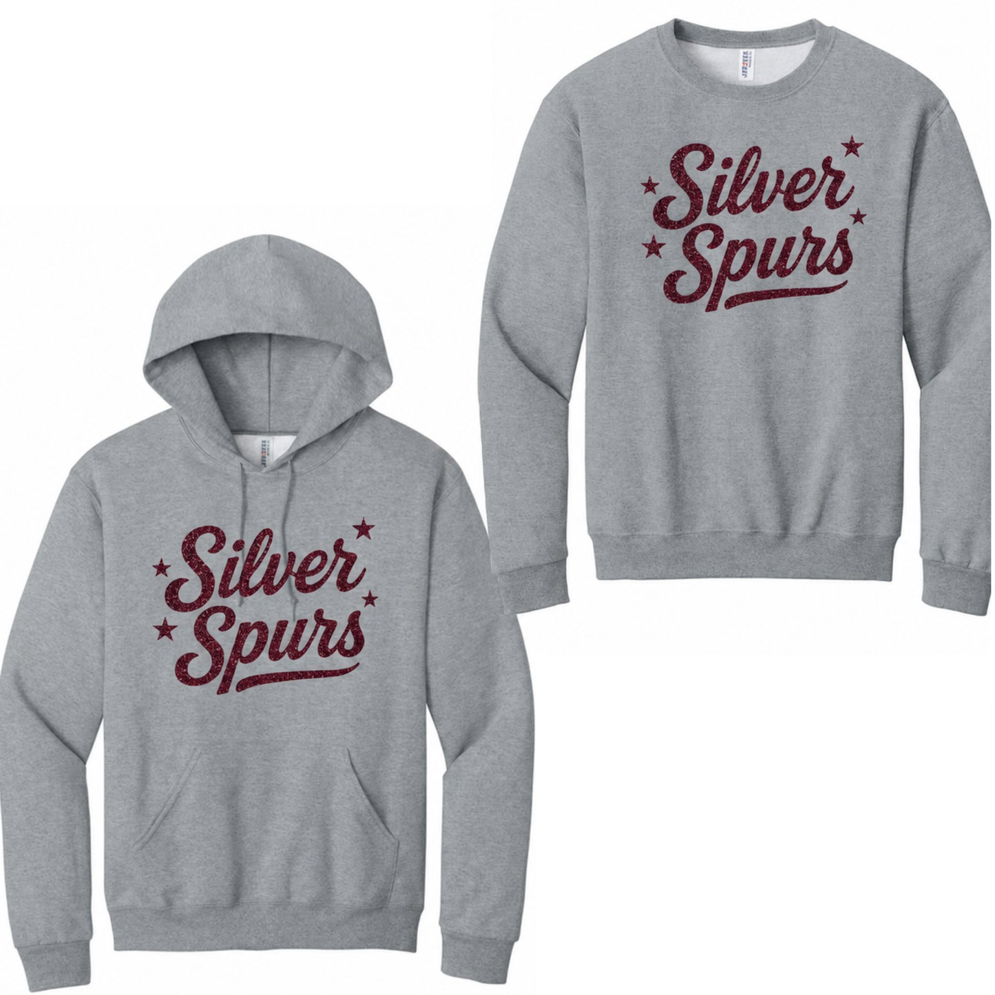 Silver Spurs Glitter Crewneck or Hoodie