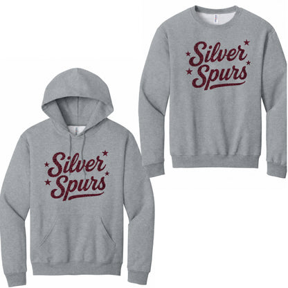 Silver Spurs Glitter Crewneck or Hoodie