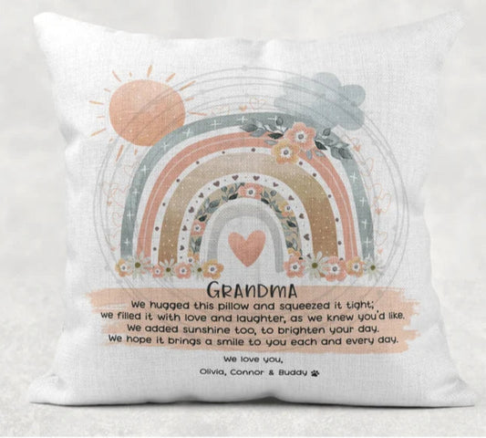 Grandma Hug Pillow Rainbow