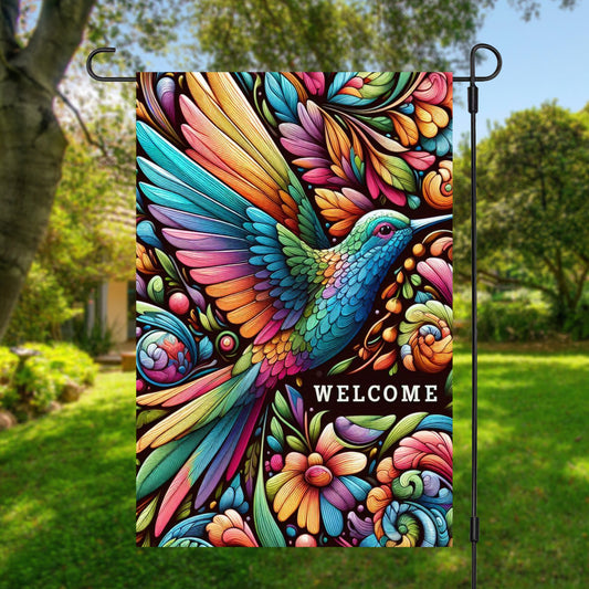 Hummingbird Garden Flag