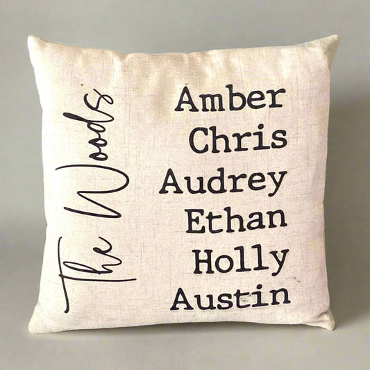 Family Names Throw Pillow