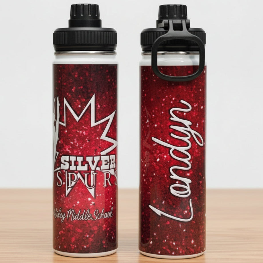 Silver Spurs Stainless Steel Water Bottle