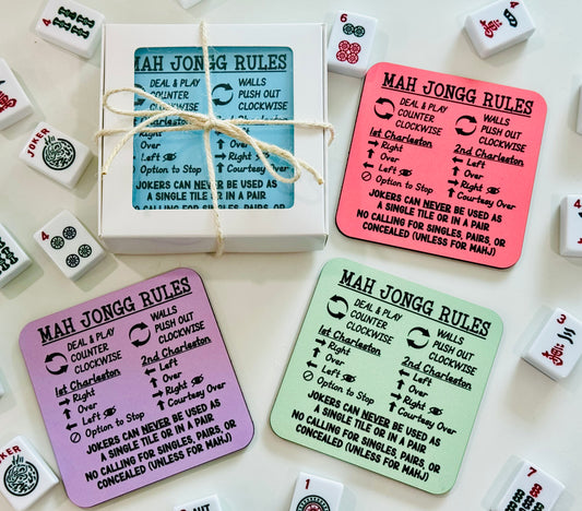 Mahjong Rules Coasters (Set of 4)