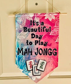 Mah Jongg Pennant Banner Wall Hanging