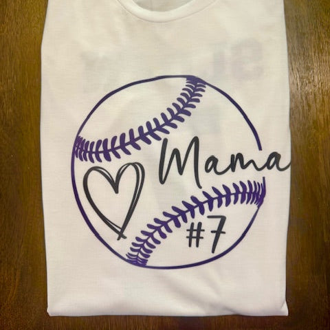 Baseball Mama Shirt with Name and #