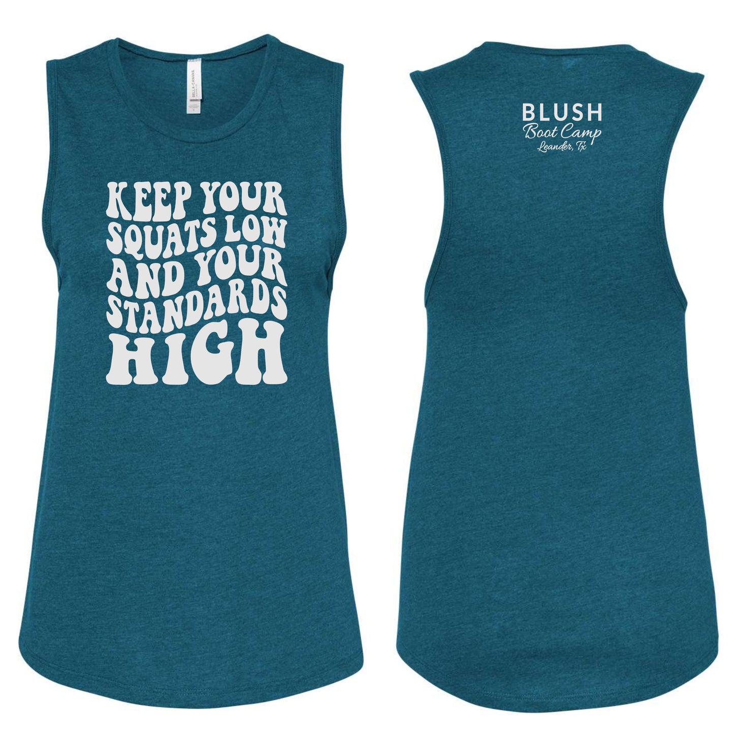 Blush Keep Your Squats Low- Women's Muscle Tank