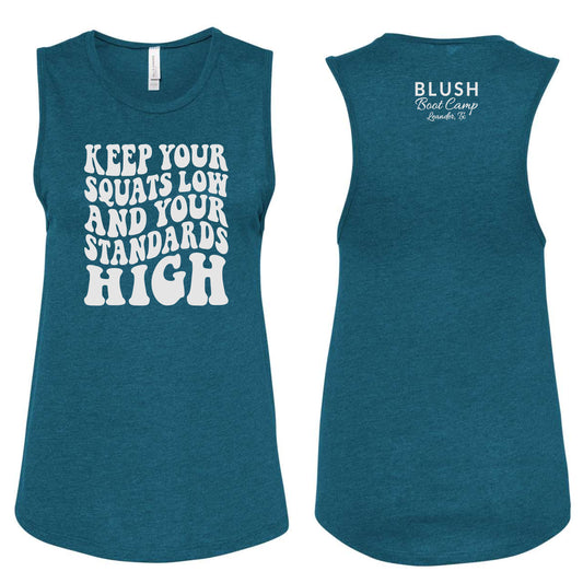 Blush Keep Your Squats Low- Women's Muscle Tank