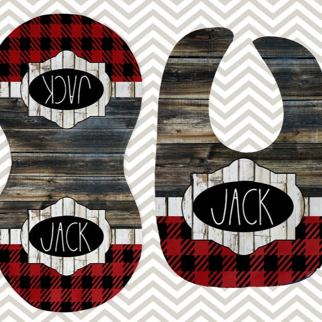 Lumberjack Bib and Burp Cloth