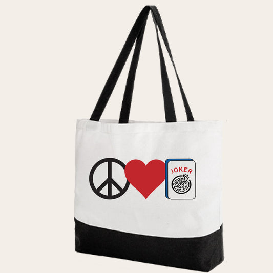 Mahjong Peace, Love, Jokers Tote Bag