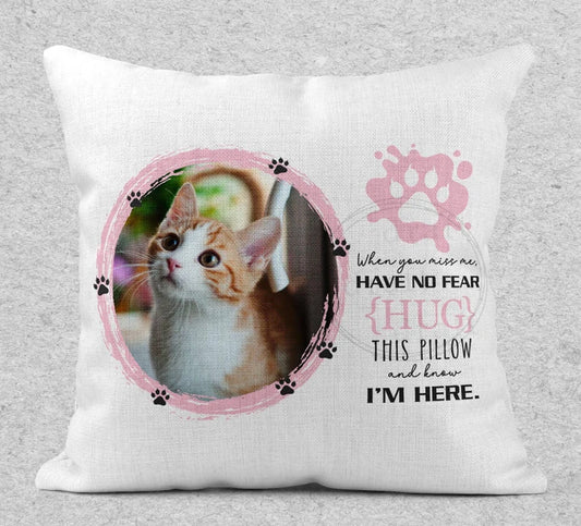 Hug Me Memorial Cat Pillow, Pink