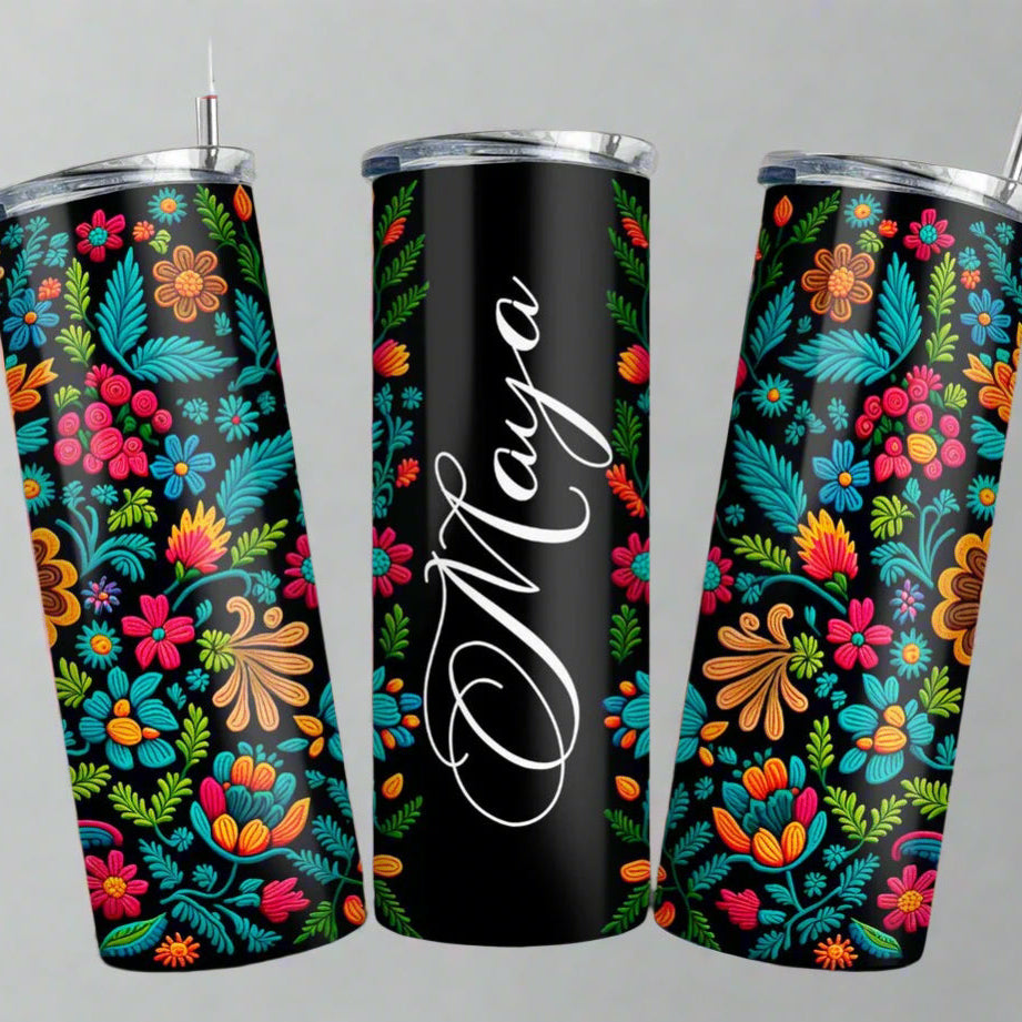 Floral Name Tumbler
