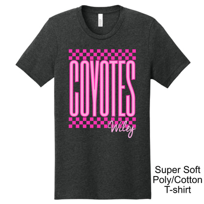 Wiley Coyotes Pink Checkered Apparel