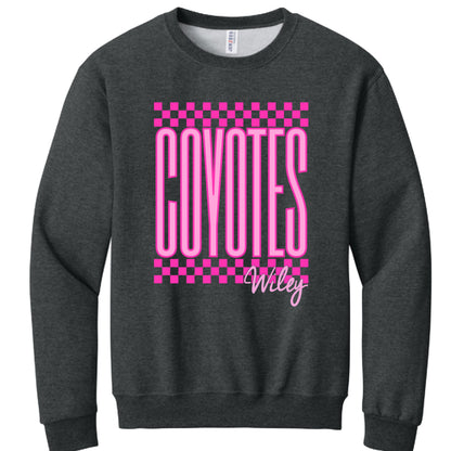 Wiley Coyotes Pink Checkered Apparel