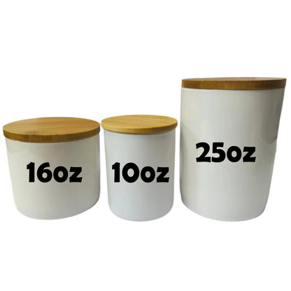 Ceramic Jars with Bamboo Lids (3 sizes)- Totally Custom!