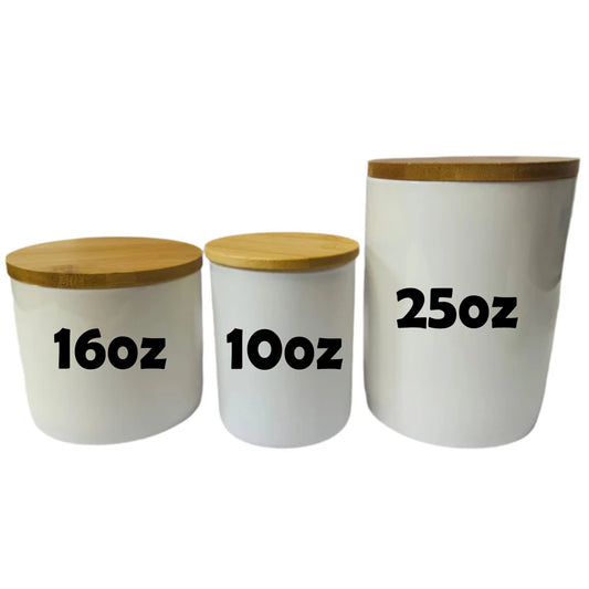 Ceramic Jars with Bamboo Lids (3 sizes)- Totally Custom!