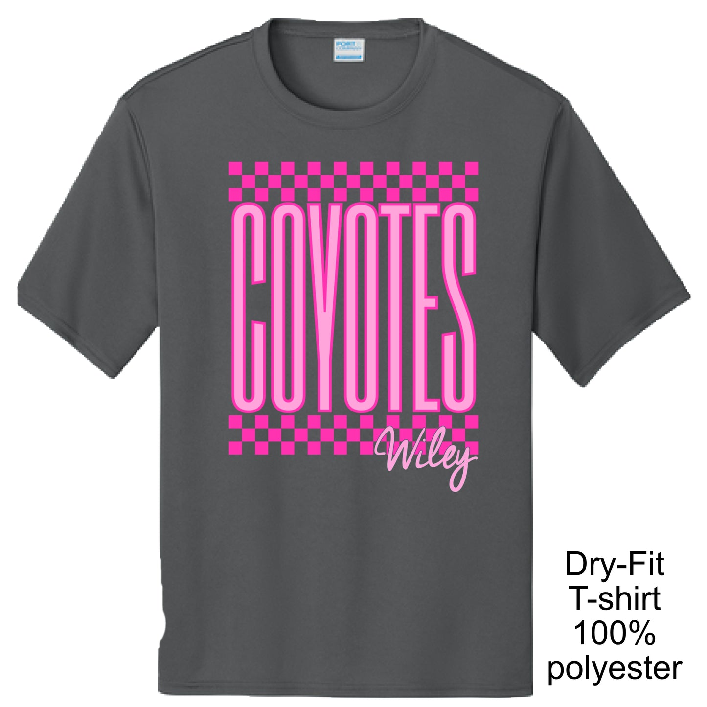 Wiley Coyotes Pink Checkered Apparel