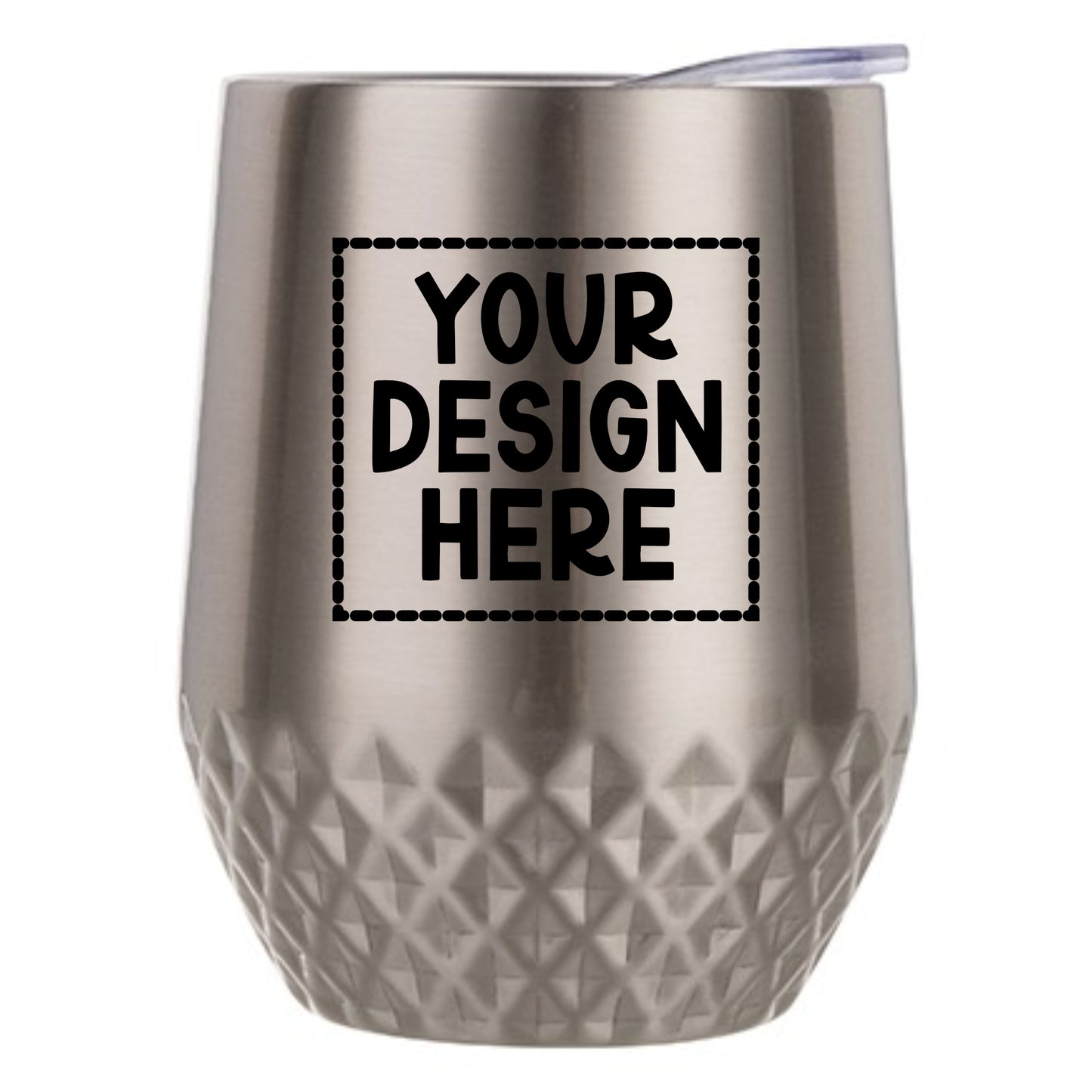 12oz Wine Tumbler (Silver)- Totally Custom!