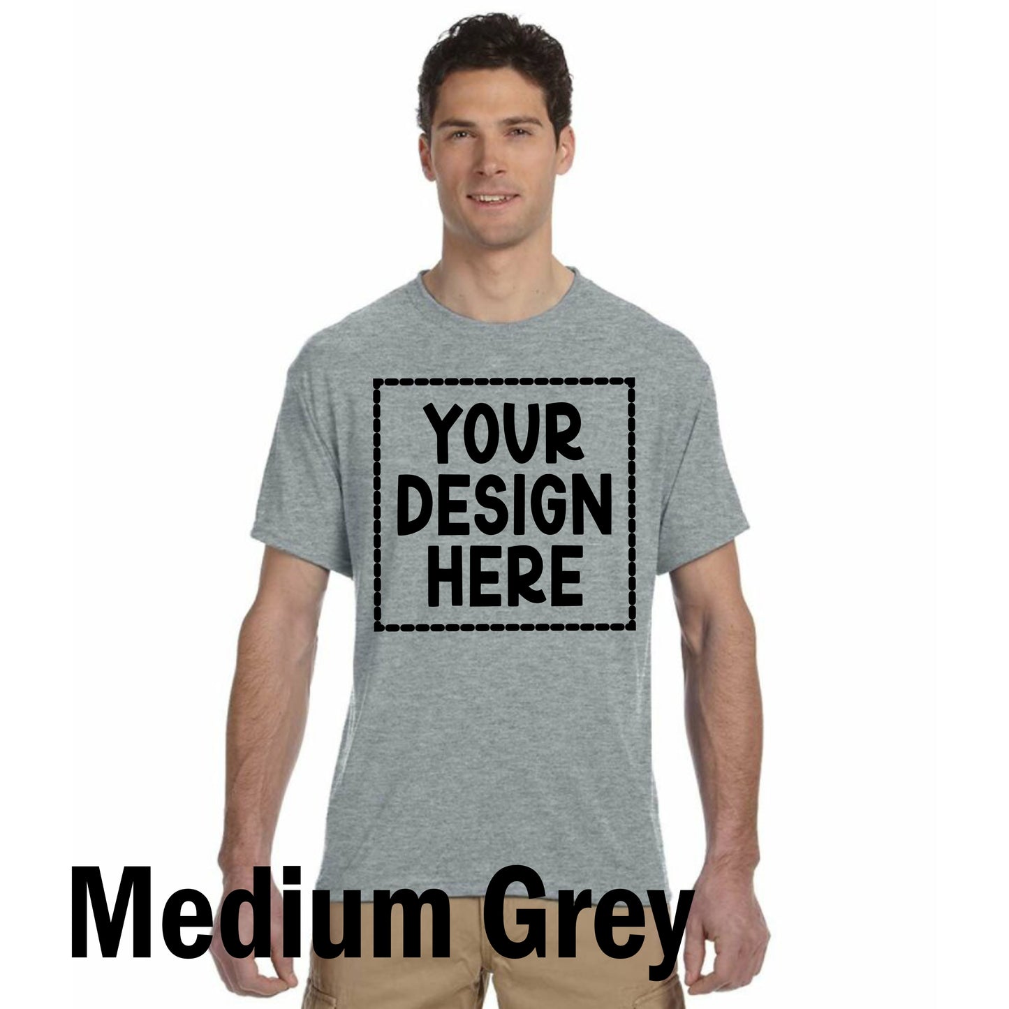 White or Grey Polyester T-Shirt- Totally Custom with Sublimation Print!