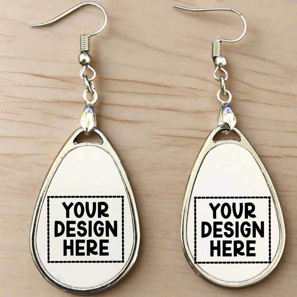 Teardrop Metal Framed Earrings- Totally Custom!