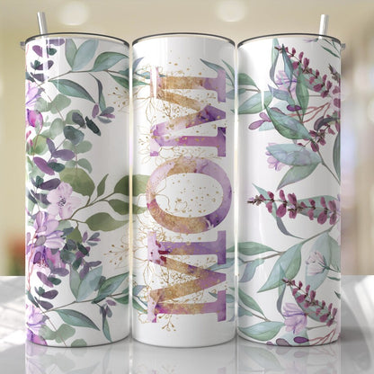 Purple Floral Mom Tumbler