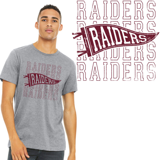 Raiders Gray Pennant Flag Shirt