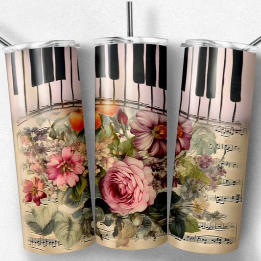 Floral Piano Tumbler