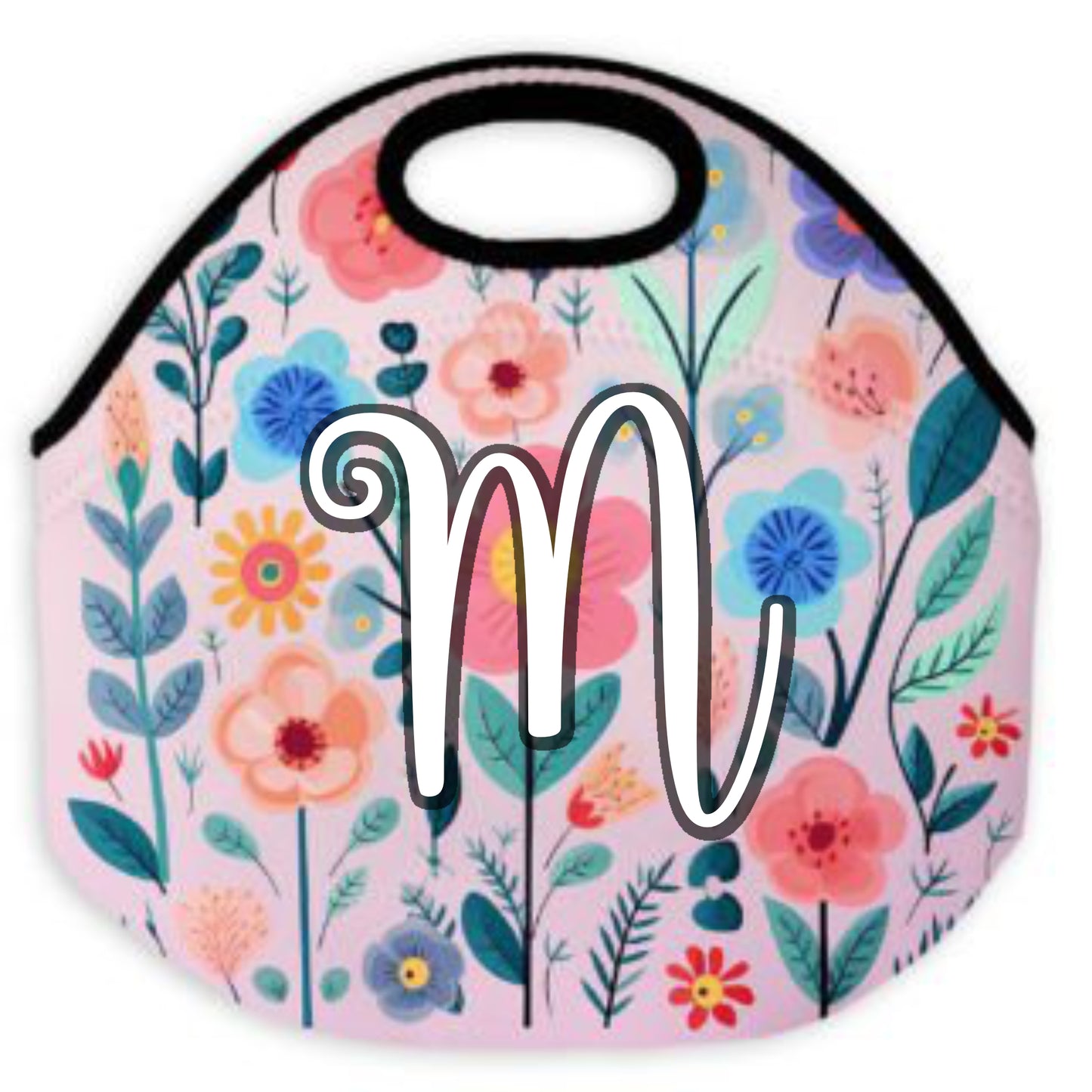 Pink Floral Lunch Bag