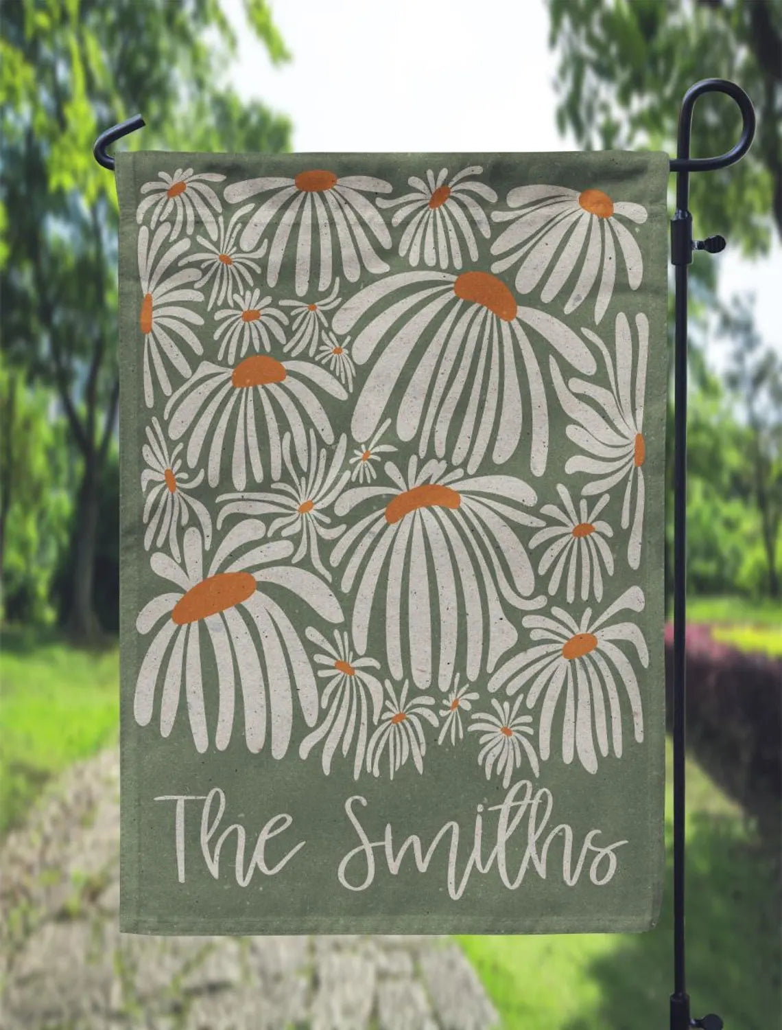 Personalized Retro Daisy Garden Flag