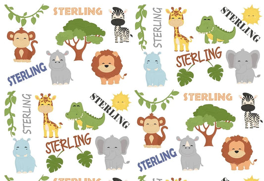 Safari Animal Personalized Baby Blanket