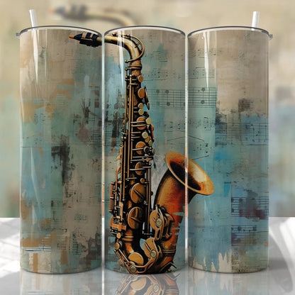 Saxophone Tumbler Blue