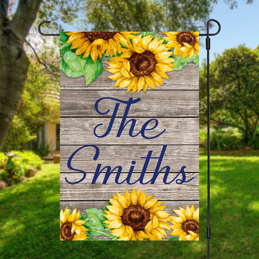 Personalized Sunflower Garden Flag