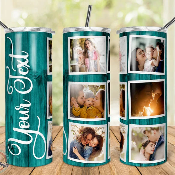 Teal Photo Tumbler- 6 Photos