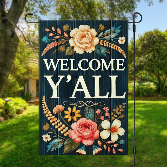 Welcome Y'all Garden Flag