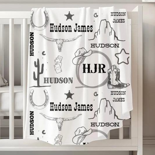 Western Personalized Baby Blanket