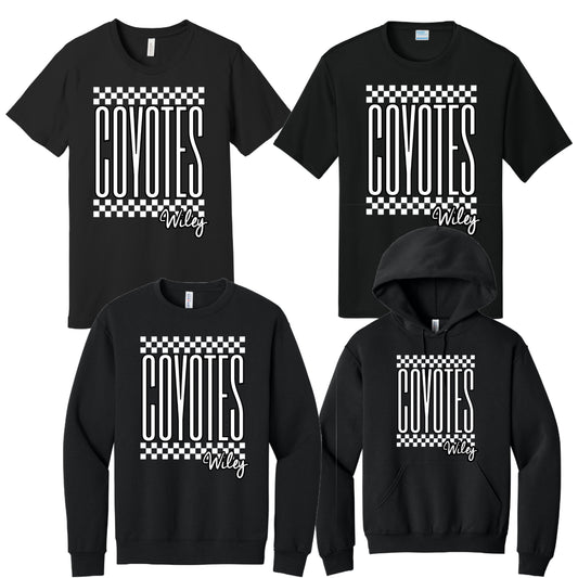 Wiley Coyotes White Checkered Apparel
