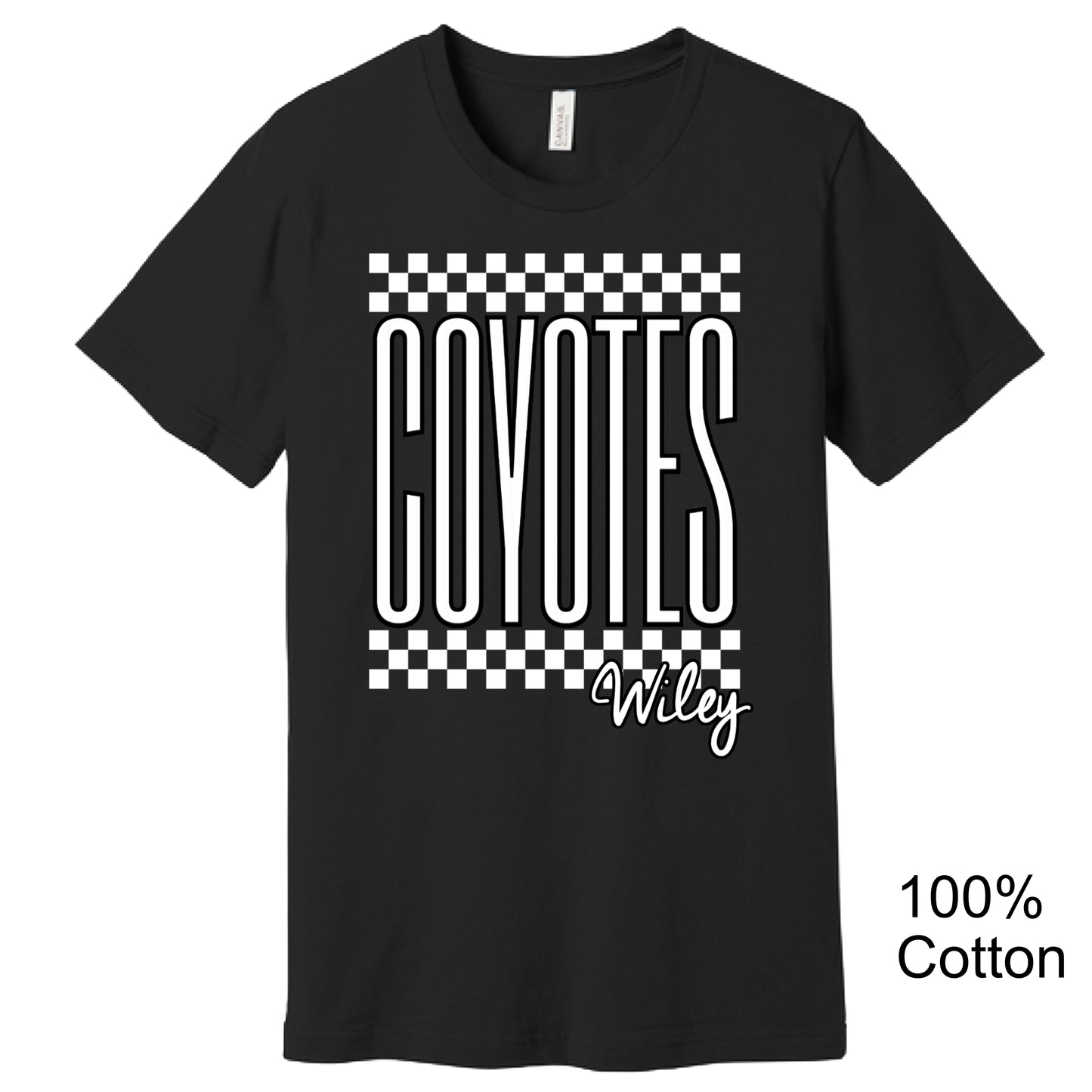 Wiley Coyotes White Checkered Apparel