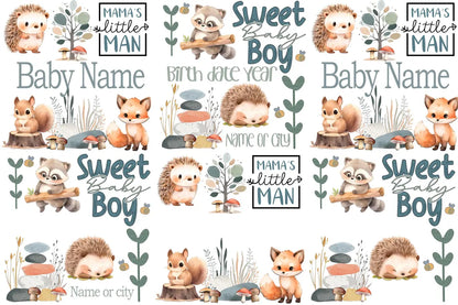 Woodland Animal Personalized Baby Blanket