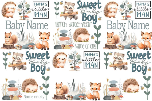 Woodland Animal Personalized Baby Blanket