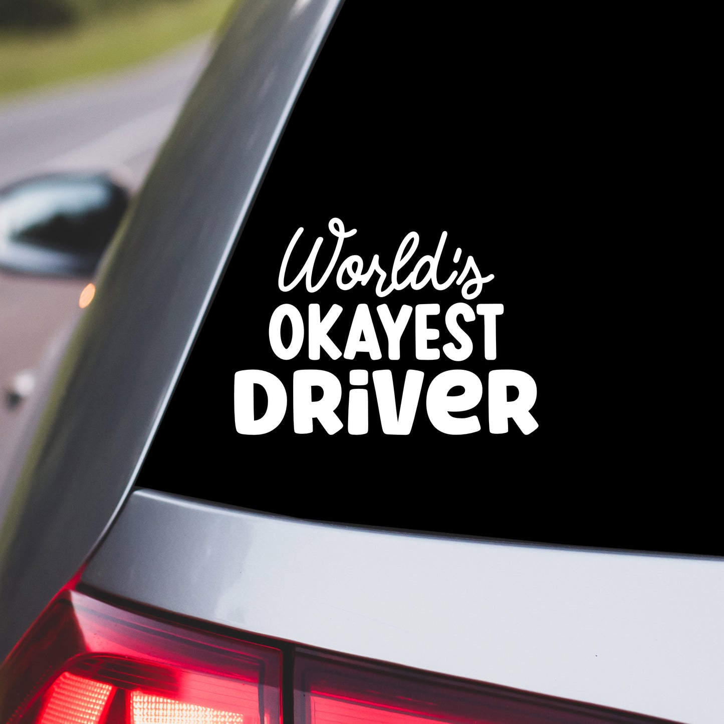 World's Okayest Driver Car Decal